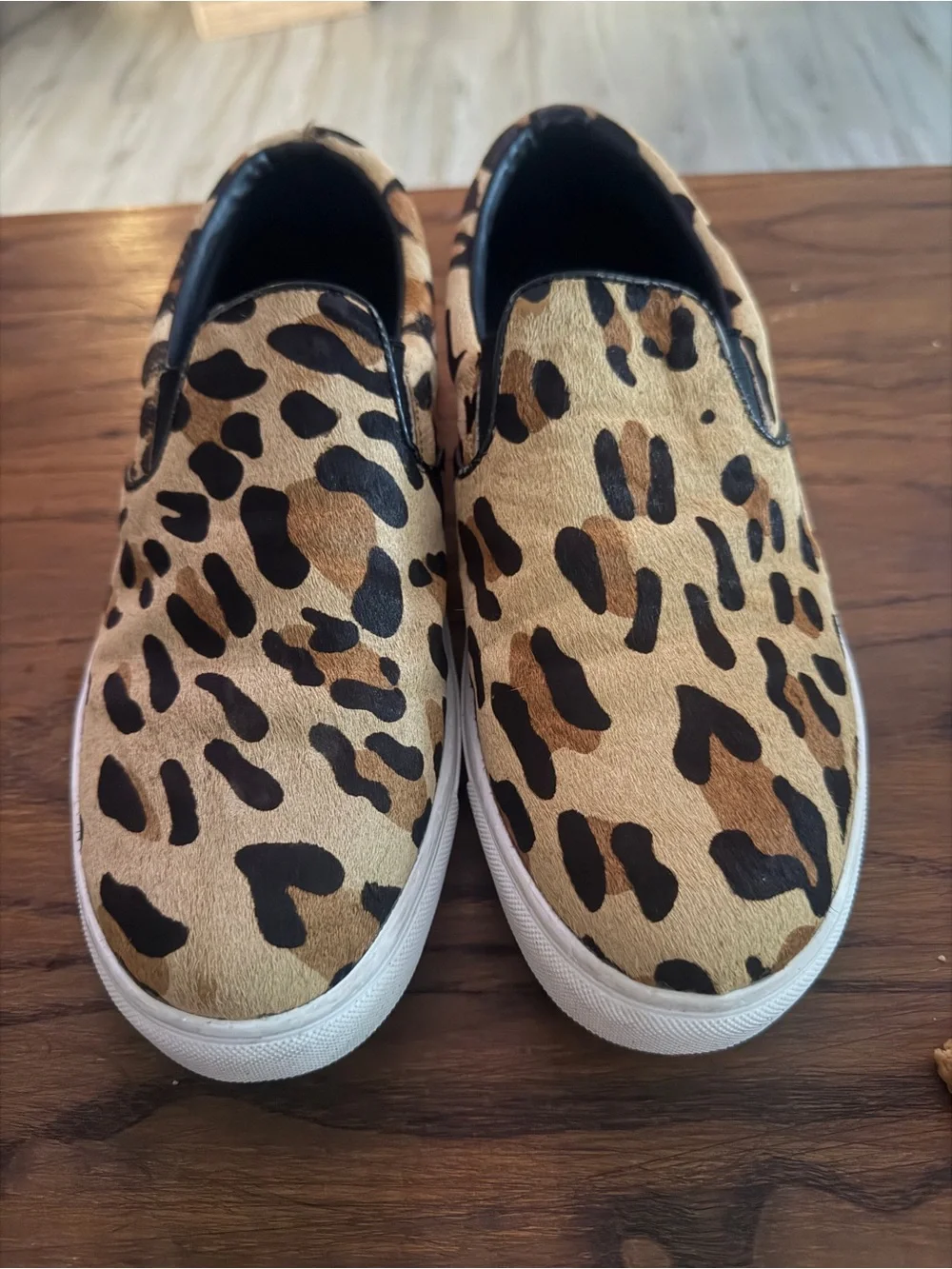 Steve Madden Leopard Print Slip-On Sneakers - Tan & Black